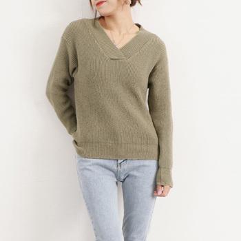 Vネック ニットセーター レディース秋冬 送料無料 即日発送-7