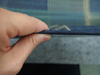 ラグ 水をはじくい草ラグ 約176×230cm マット 裏貼有 デニムパッチ ブルー 送料無料-9