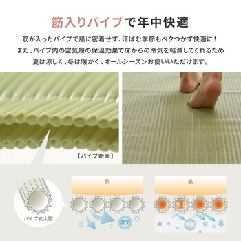 まるで本物のい草 江戸間1畳 PP上敷き い草風花ござ 水洗いOK 四条 しじょう 送料無料-4