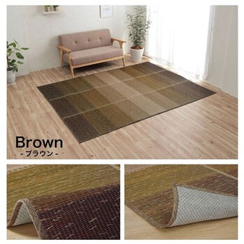 ラグ 約190×250cm マット 小林製薬 持続性抗菌剤 制菌 抗菌防臭 滑り止め 不織布 い草 グラデーション NSクリア 送料無料-9