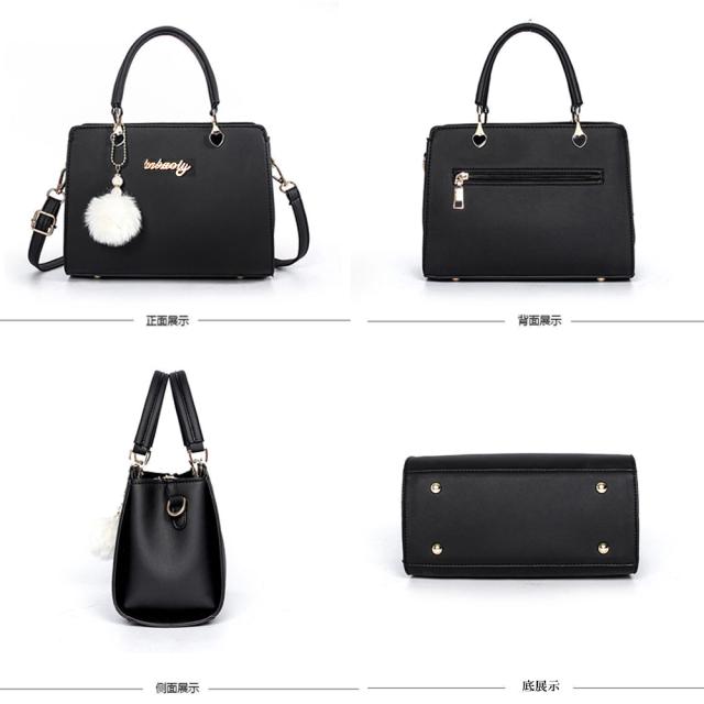 ショルダーバッグ ファーチャーム付き通勤 送料無料 即日発送-4