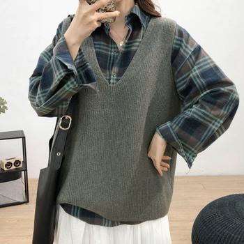 リブニットベスト レディース Vネック 送料無料 即日発送-6