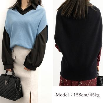 ニットベスト レディースチョッキ 重ね着 SK18416986-1303 送料無料 即日発送-7