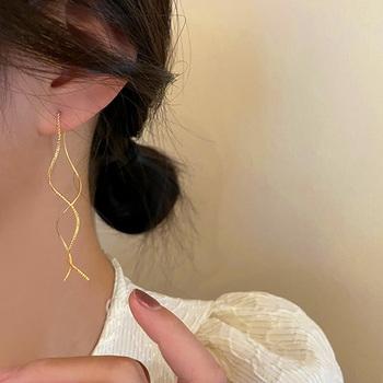 揺れるチェーンピアス ロングピアス 上品 送料無料 即日発送-2