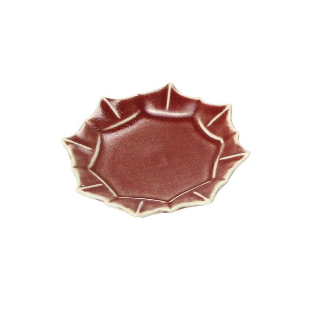 和食器 京陶器 朱泥小皿 凌花 八角 輪花 清水焼 日本製 送料無料-1