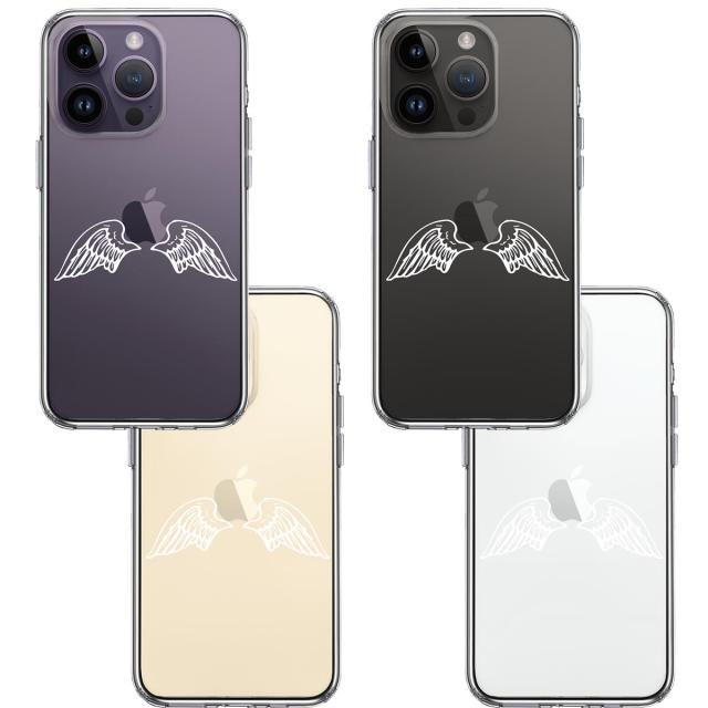 iPhone14Pro ケース クリアエンジェル 翼 ウィング 白 スマホケース 側面ソフト 背面ハード ハイブリッド 送料無料-1