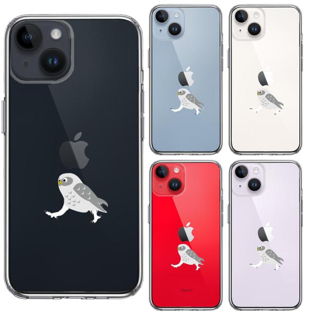 iPhone14Plus ケース クリアふくろう 歩き 足が長い スマホケース 側面ソフト 背面ハード ハイブリッド 送料無料-1