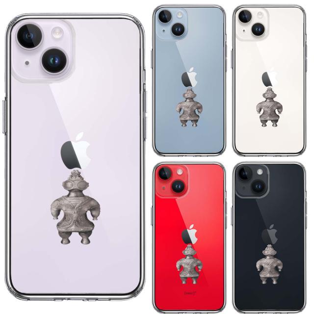 iPhone14 ケース クリア 縄文 遮光器土偶 スマホケース 側面ソフト 背面ハード ハイブリッド 送料無料-1