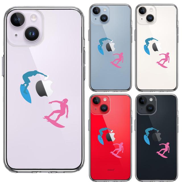 iPhone14 ケース クリア サーファー スマホケース 側面ソフト 背面ハード ハイブリッド 送料無料-1