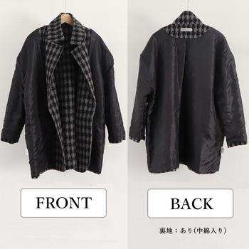 千鳥格子柄 ジャケット 中綿コート 秋冬 送料無料 即日発送-3