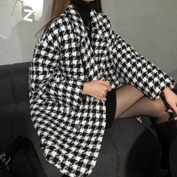 千鳥格子柄 ジャケット 中綿コート 秋冬 送料無料 即日発送-4