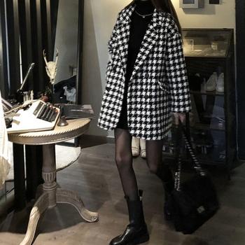 千鳥格子柄 ジャケット 中綿コート 秋冬 送料無料 即日発送-5