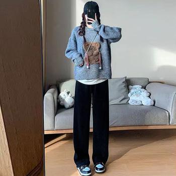 ワイドパンツ レディース ニットパンツ 送料無料 即日発送-4