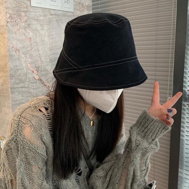 ステッチバケットハット レディース 送料無料 即日発送-3