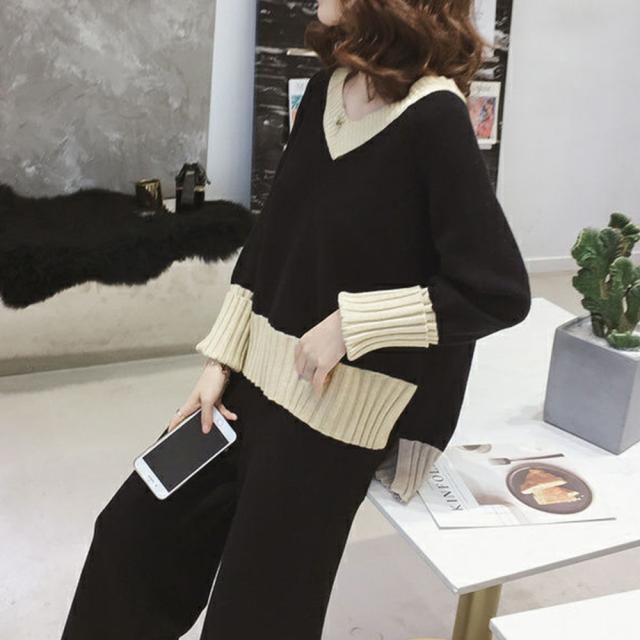 バイカラーニットセットアップ レディース 送料無料 即日発送-7