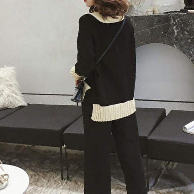 バイカラーニットセットアップ レディース 送料無料 即日発送-8