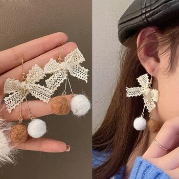 リボンピアス レディース ポンポンピアス 送料無料 即日発送-2