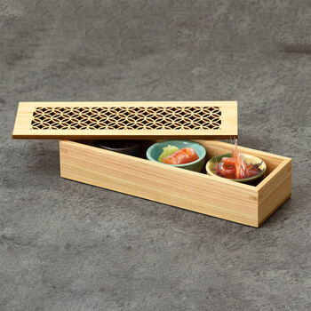 和食器 ひのき細密料理箱 スリム 青海波 麻の葉 七宝 送料無料-7