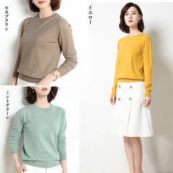 クルーネック ニットプルオーバー 春秋冬 送料無料 即日発送-8