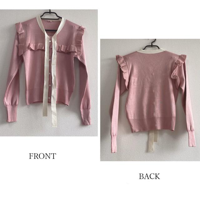 ボウタイニットトップス レディース 大人 送料無料 即日発送-2