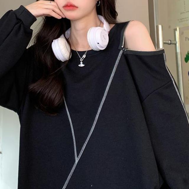 ロングTシャツ カットソー 春秋冬 無地 送料無料 即日発送-7