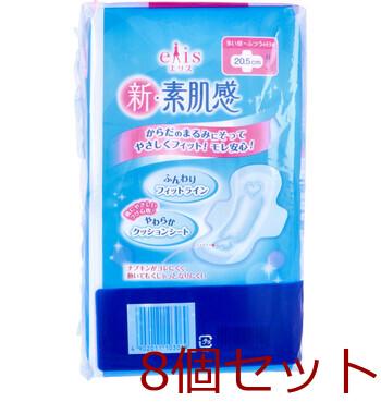 エリス 新 素肌感 多い昼-ふつうの日用 羽つき 20枚×2個パック 8セット 送料無料-1