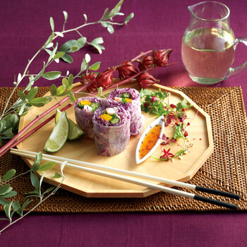 頃入荷予定　納期確認中　桧 放射杢 12角料理皿 大 送料無料-1