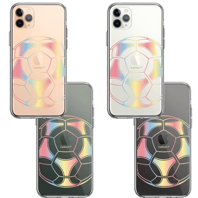 iPhone11pro ケース クリア サッカーボール カラー スマホケース 側面ソフト 背面ハード ハイブリッド 送料無料-1