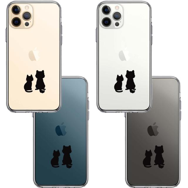 iPhone12Pro ケース クリア わんこ にゃんこ ほっこり お月見 スマホケース 側面ソフト 背面ハード ハイブリッド 送料無料-1