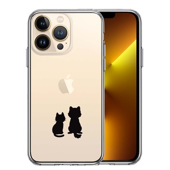 iPhone13Pro ケース クリアわんこ にゃんこ ほっこり お月見 スマホケース 側面ソフト 背面ハード ハイブリッド 送料無料-0