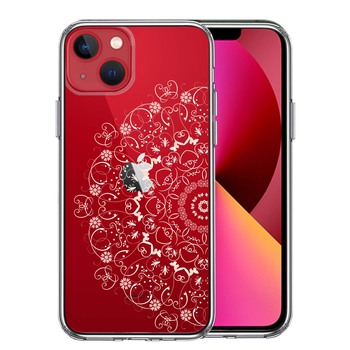 iPhone13 ケース クリア曼荼羅 花柄 スマホケース 側面ソフト 背面ハード ハイブリッド 送料無料-0