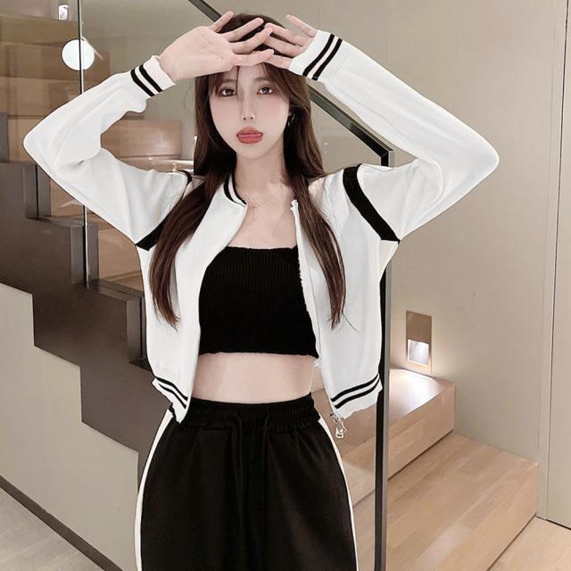 ニットジャケット クロップド丈 セーター 送料無料 即日発送-5