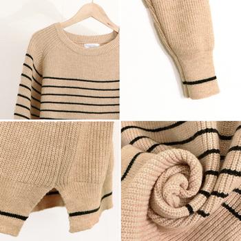 ボーダー柄ニットプルオーバー レディース 送料無料 即日発送-9