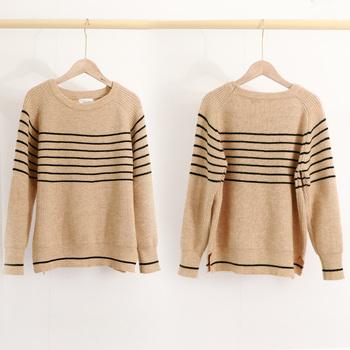 ボーダー柄ニットプルオーバー レディース 送料無料 即日発送-8