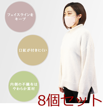 3D立体マスク スマートタイプ バイカラー ベビーピンク ふつうサイズ 10枚入 8セット 送料無料-5