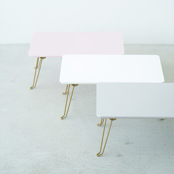 ニーナ 幅45折りたたみテーブル 机 ローテーブル ミニサイズ パステル 折れ脚 インテリア 送料無料-3