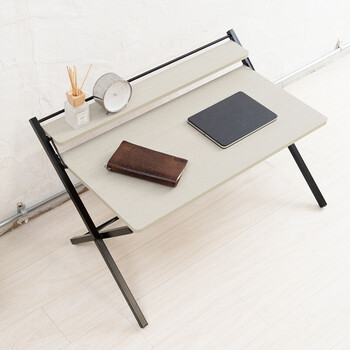 棚付折りたたみワークデスク ロータイプ 幅80cm テーブル 机 木目 テレワーク PCデスク 送料無料-5