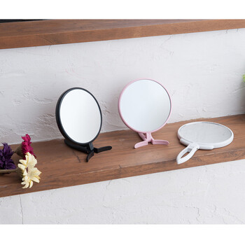 卓上としても使える2WAYミラー 手鏡 BALLOON 3倍鏡 拡大鏡 丸型 飛散防止 角度調整 メイク 完成品 送料無料-9