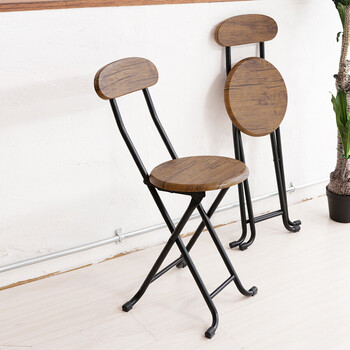 大人モダンな木目折り畳みチェア ヴィンテージチェア 北欧風 イス 椅子 スリム パイプイス レトロ 完成品 送料無料-3