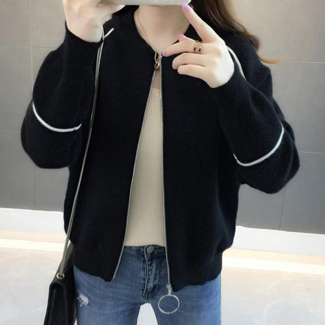 ジップアップニットジャケット レディース 送料無料 即日発送-4