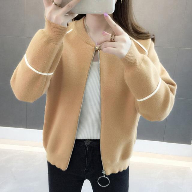 ジップアップニットジャケット レディース 送料無料 即日発送-5