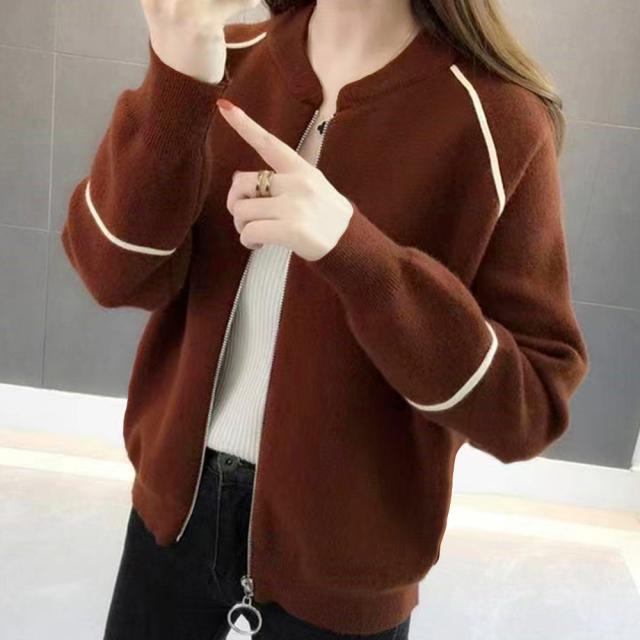 ジップアップニットジャケット レディース 送料無料 即日発送-6