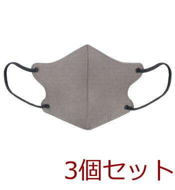 マスク 不織布 カラーマスク Free 不織布マスク 男女兼用 サンドグレー 30枚入 3セット 送料無料-3