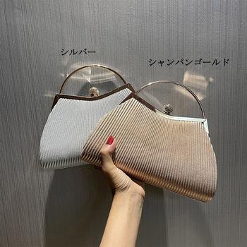 プリーツパーティーバッグ クラッチバッグ 送料無料 即日発送-1