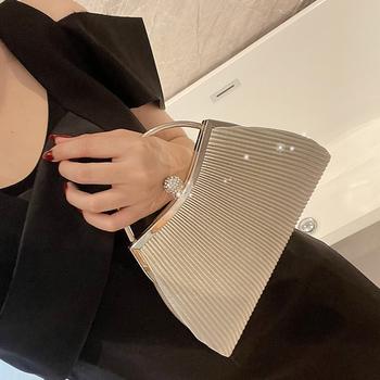 プリーツパーティーバッグ クラッチバッグ 送料無料 即日発送-6