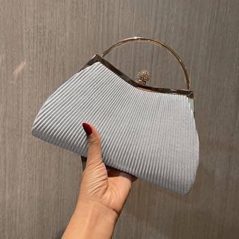 プリーツパーティーバッグ クラッチバッグ 送料無料 即日発送-8