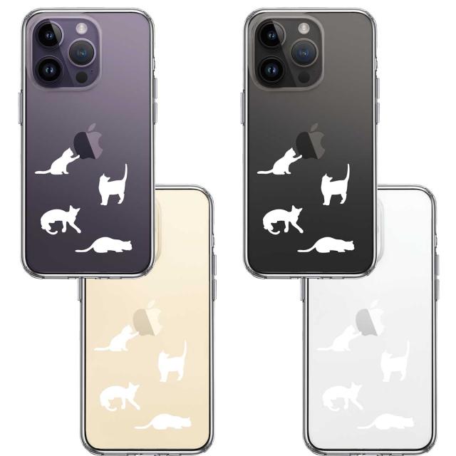 iPhone14Pro ケース クリア陽だまりのにゃんこ ねこ 猫 ホワイト スマホケース 側面ソフト 背面ハード ハイブリッド 送料無料-1