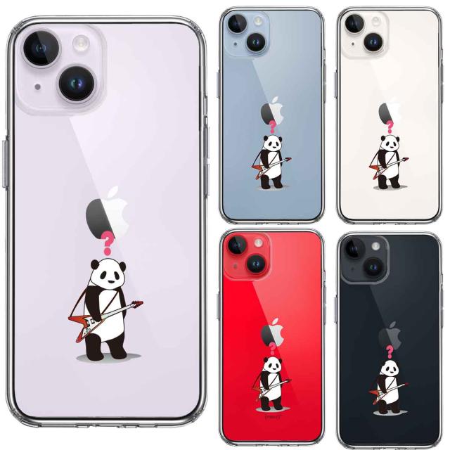 iPhone14Plus ケース クリアギター パンダ ？ スマホケース 側面ソフト 背面ハード ハイブリッド 送料無料-1