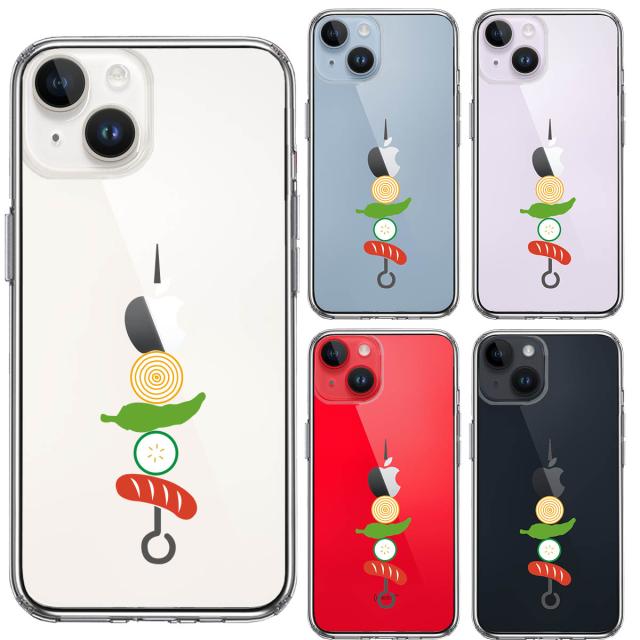 iPhone14Plus ケース クリアBBQ バーベキュー スマホケース 側面ソフト 背面ハード ハイブリッド 送料無料-1