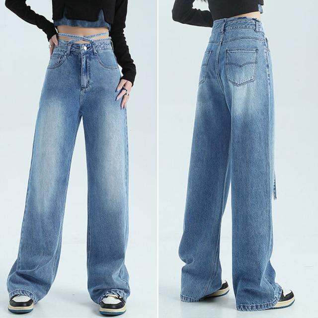 ウォッシュドデニムパンツ レディース 送料無料 即日発送-9